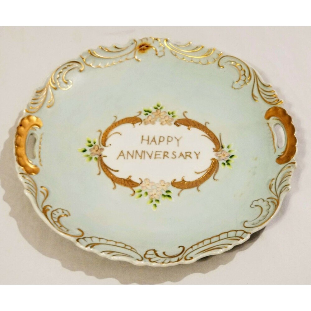 Vintage Original Arnart Creation Japan "Happy Anniversary" Plate